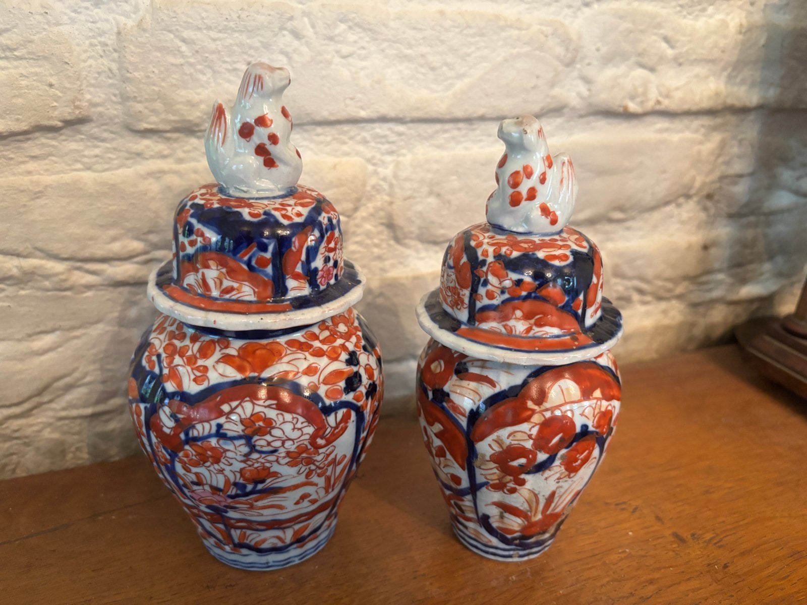 Set van 2 Imari voorraadpotjes met deksel, 18 en 17 cm, Ophalen of Verzenden