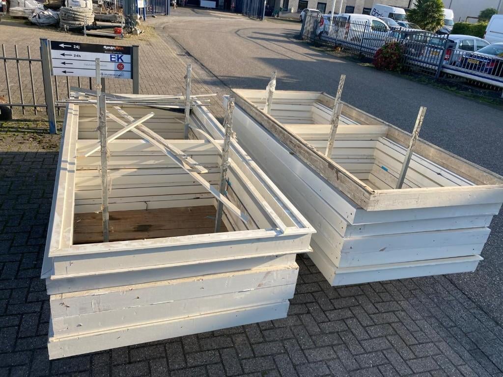 Hardhouten kozijnen 3 x 1,30 met dubbelglas, Ophalen, Gebruikt, Inclusief glas, 75 tot 150 cm