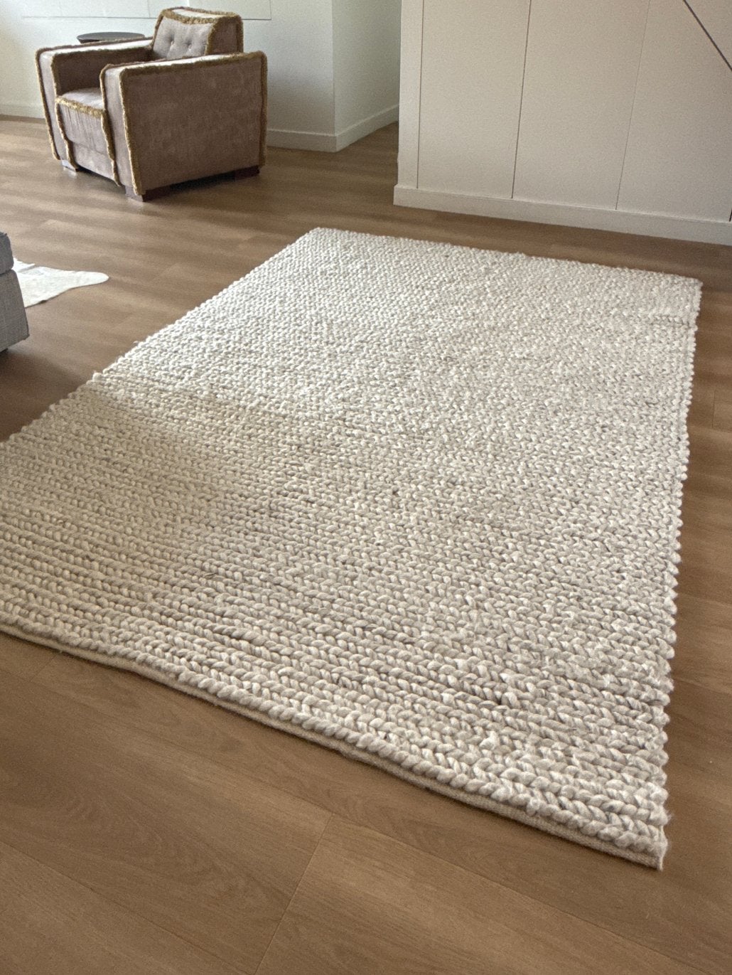 IKEA Hjortsvang tapijt 160x230 cm, Huis en Inrichting, Ophalen, Gebruikt, Wit, 150 tot 200 cm