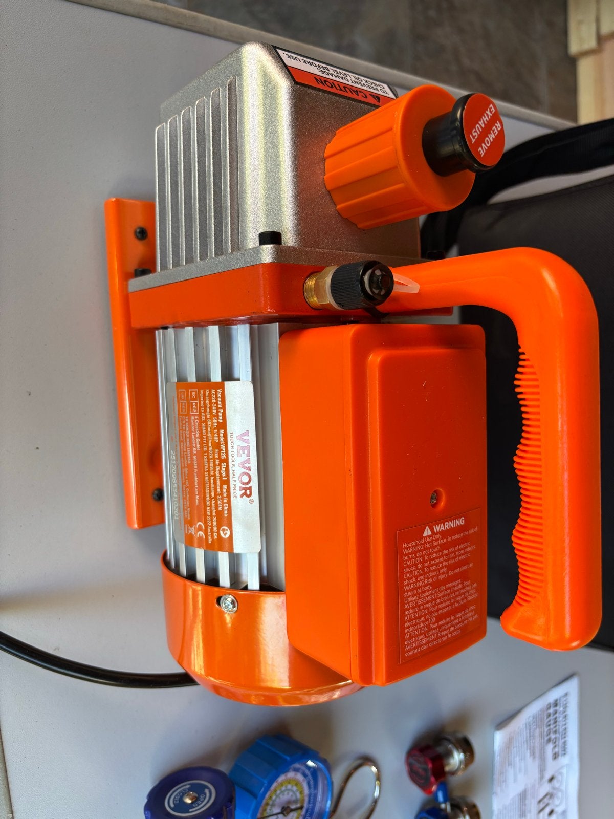 Vevor Vacuümpomp met Manifold Gauge Set, Ophalen, Zo goed als nieuw, Minder dan 200 liter/min, Minder dan 6 bar
