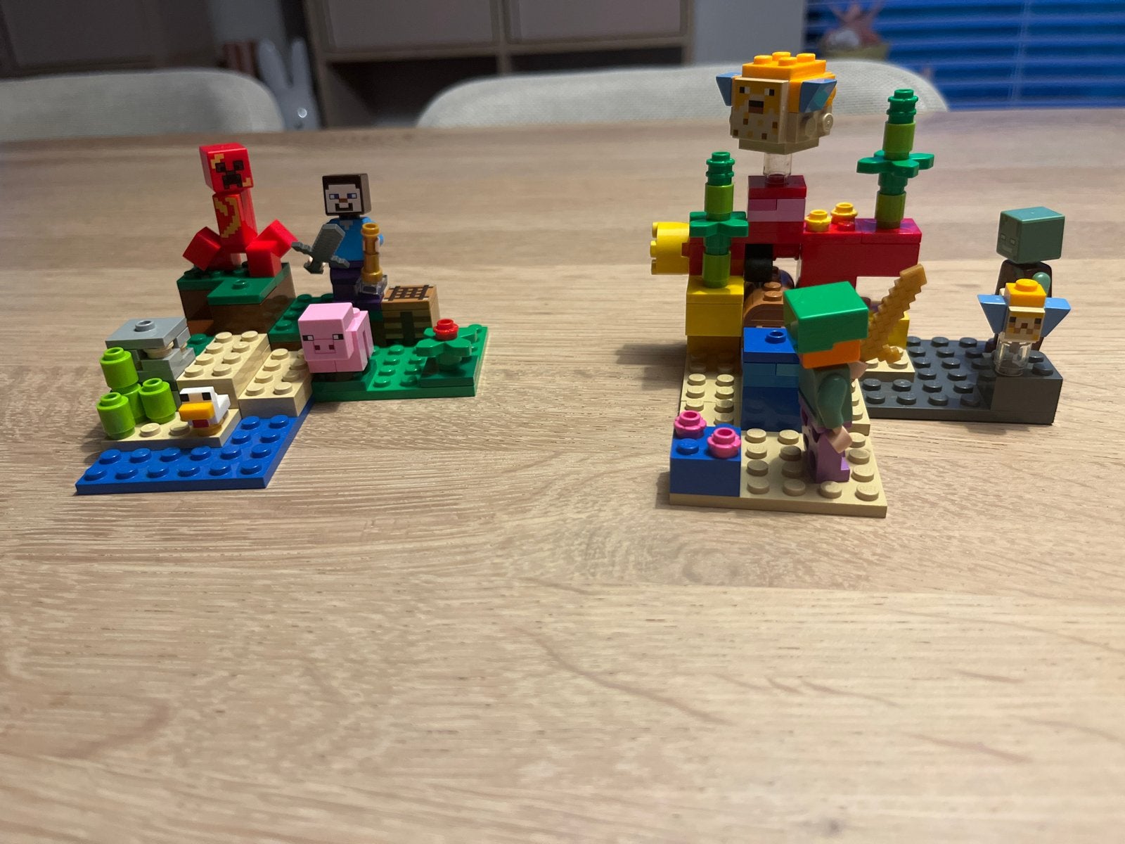 Lego Minecraft sets 21177 en 21164 compleet met handleidinge, Gebruikt, Verzenden, Minecraft, Lego