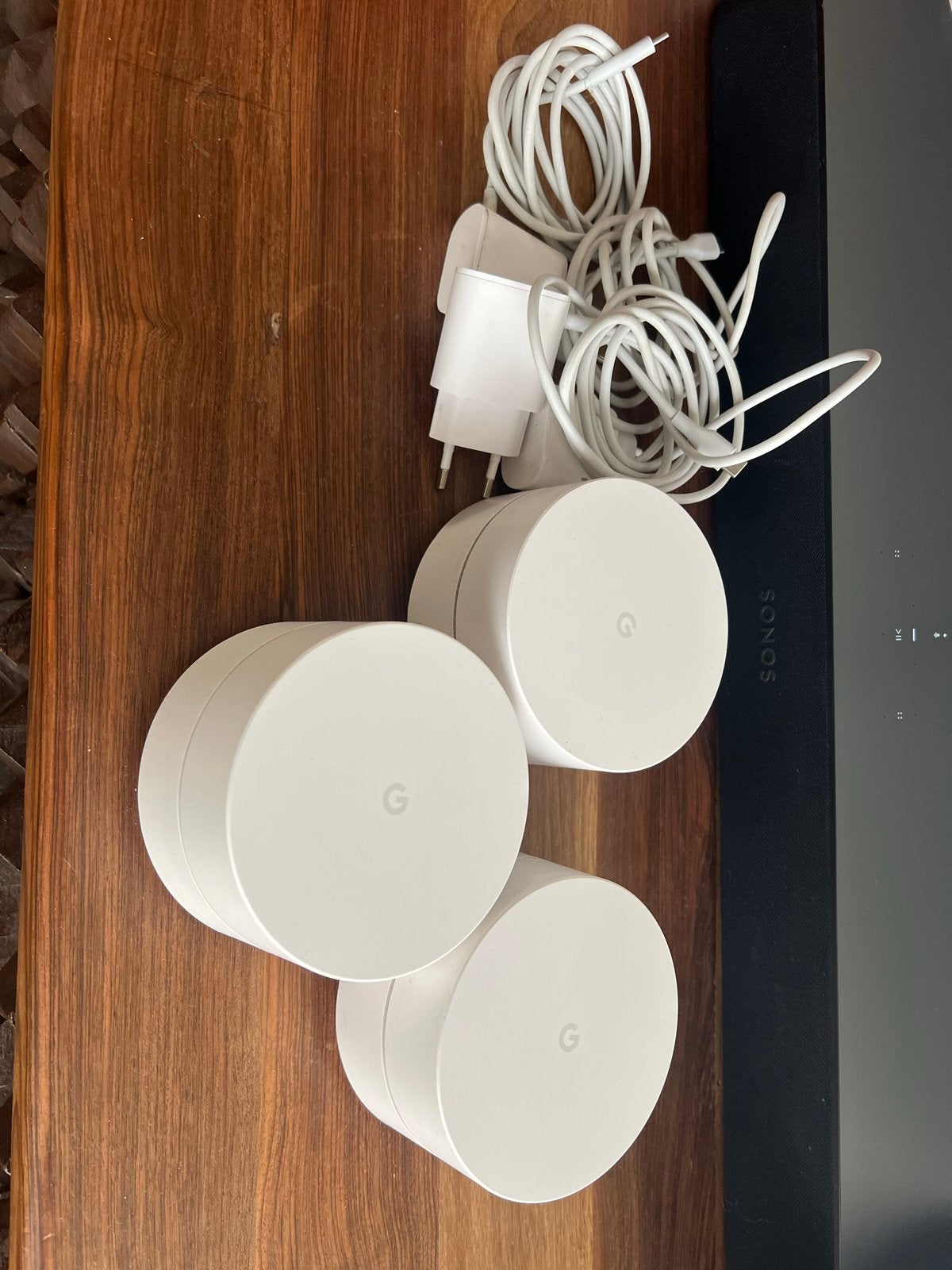 Google Wifi Mesh Systeem - 3 stuks met adapters, Ophalen, Zo goed als nieuw, Router