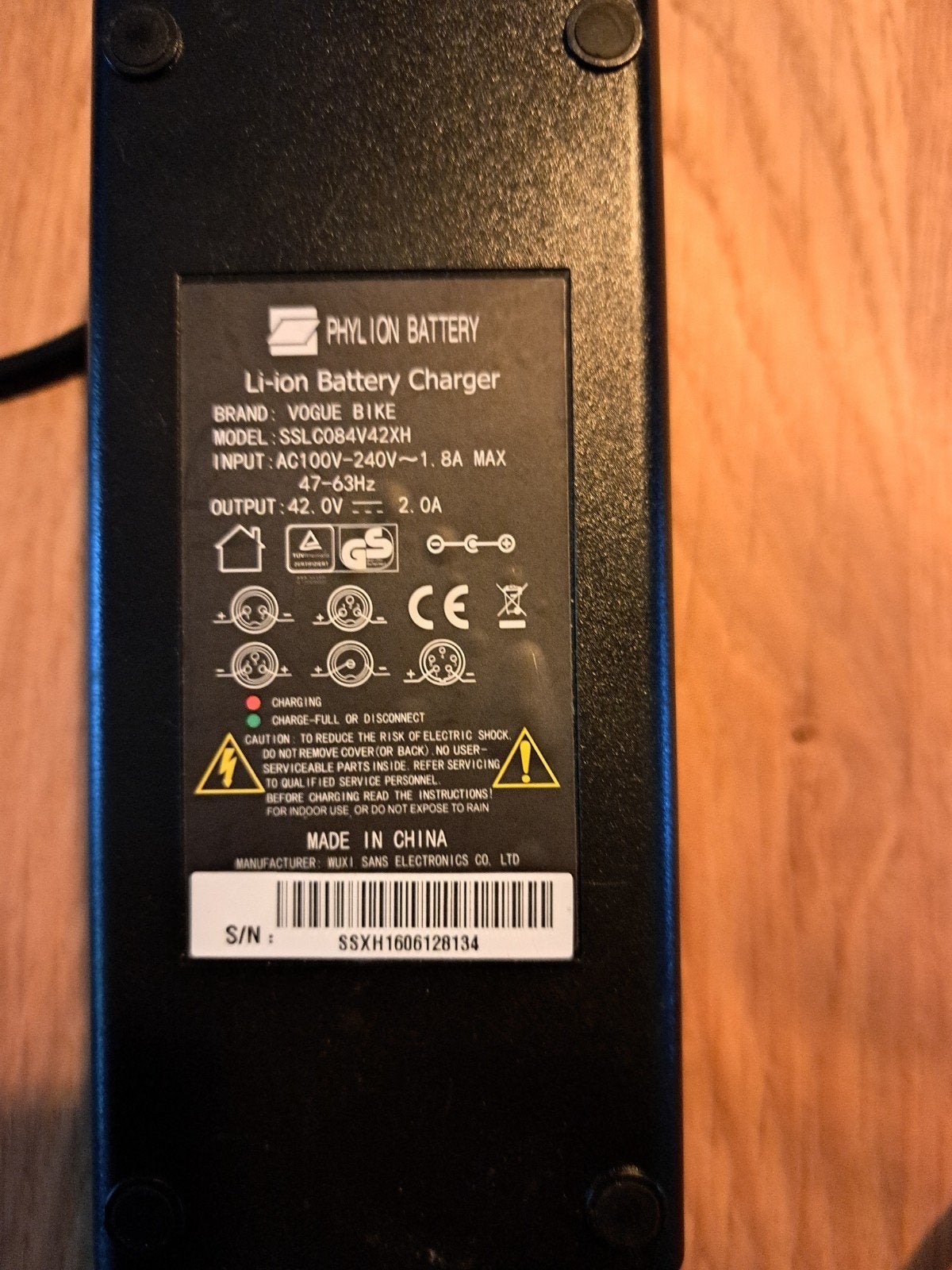 Oplader  Vogue electrische fiets, Ophalen