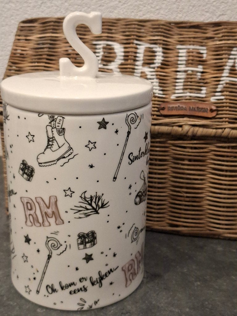 Te koop Riviera Maison voorraadpot, Ophalen, Zo goed als nieuw, Wit, Riviera Maison