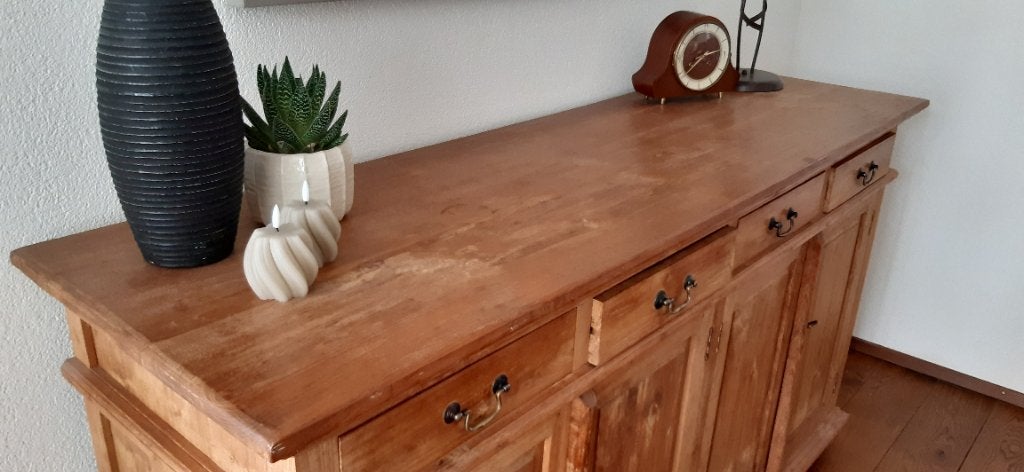 Teakhouten dressoir, Ophalen, Gebruikt, Met deur(en), 150 tot 200 cm