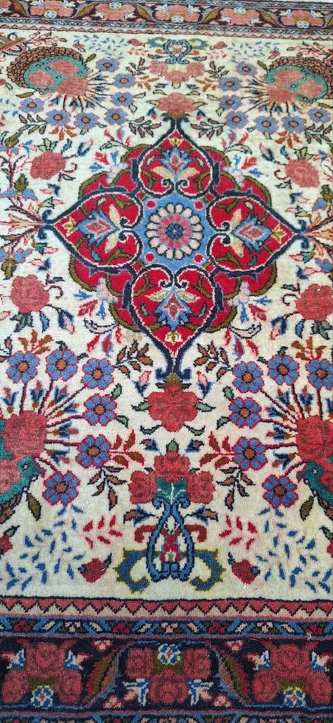 Authentiek Perzisch tapijtje Kashan 80x95 cm, Gebruikt, 50 tot 100 cm, Perzisch, Kashan, Groen