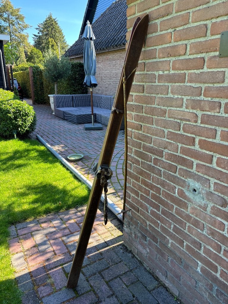antieke houten ski's, Sport en Fitness, Skiën, Ski's, Ophalen, Overige merken