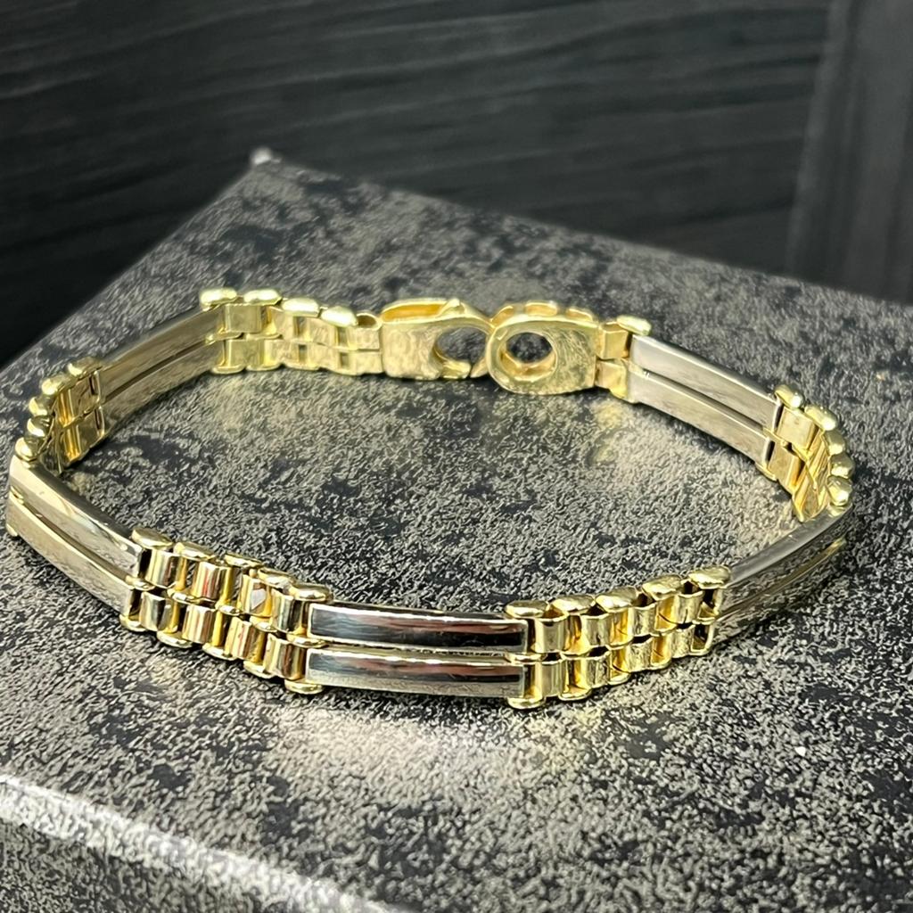 14k gouden armband prachtig schakel massief, Sieraden, Tassen en Uiterlijk, Armbanden, Ophalen of Verzenden, Nieuw, Goud