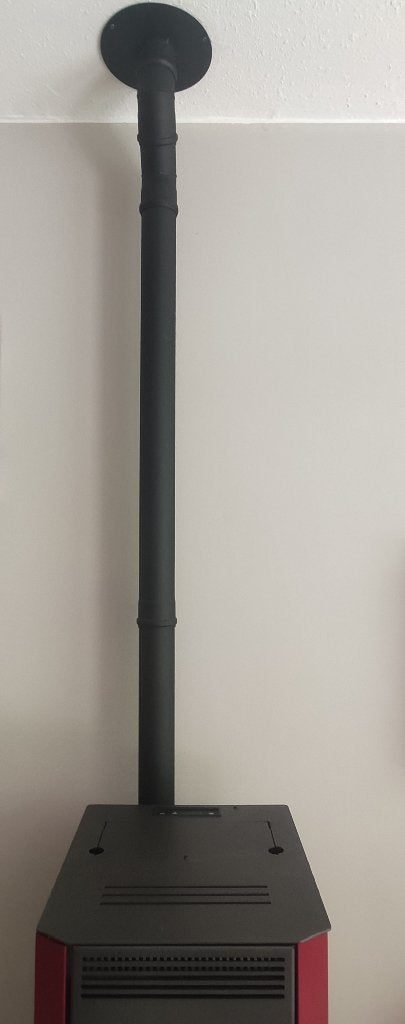 Caris pelletkachel bordeaux rood 7 KW, Ophalen, Overige brandstoffen, Zo goed als nieuw, Pelletkachel