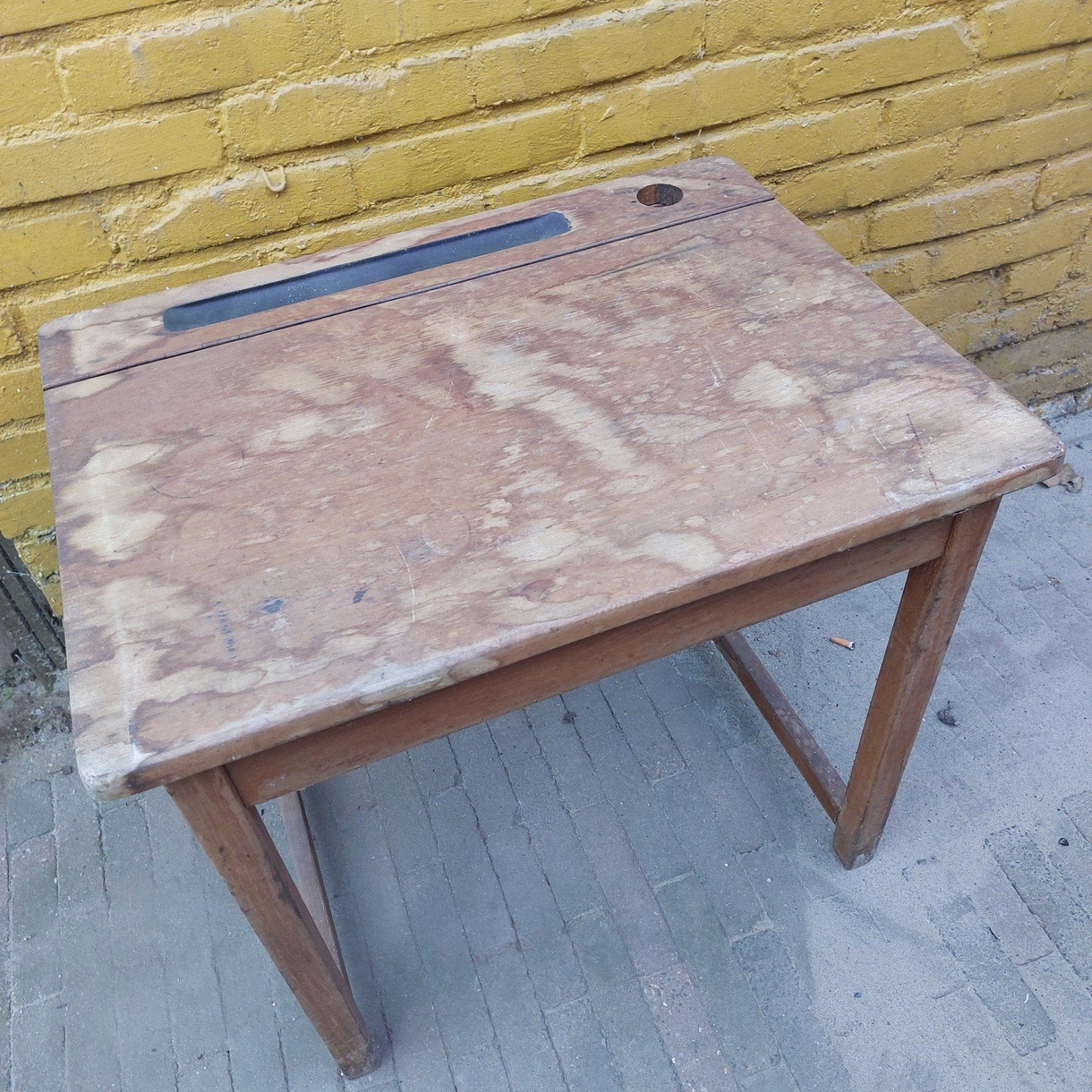 Retro Kinder Bureau - Vintage Schoolbank, Ophalen, Gebruikt, Tafel