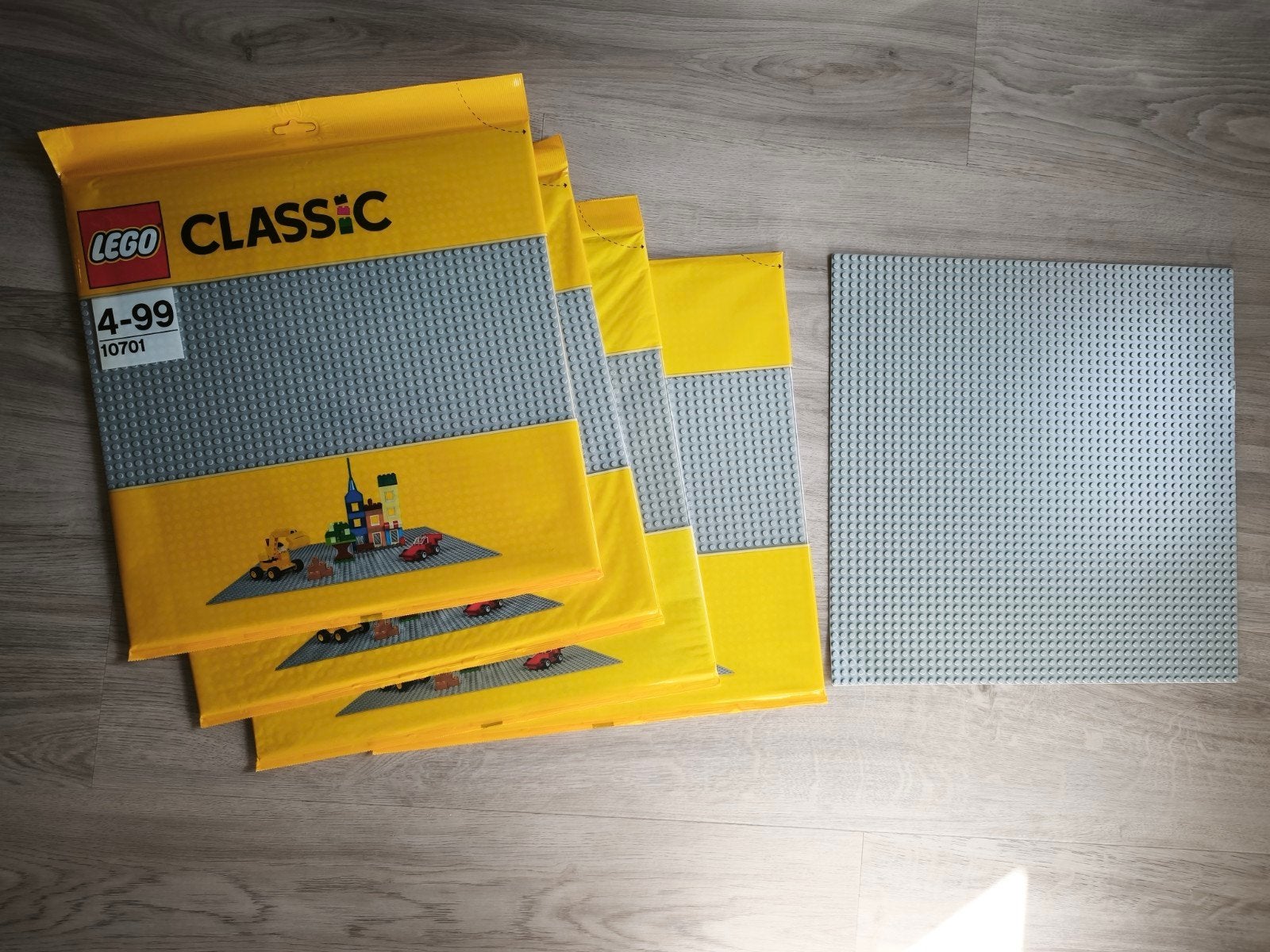 5 Lego bouwplaten grondplaten grijs 48x48, Lego, Nieuw, Ophalen of Verzenden, Grondplaat