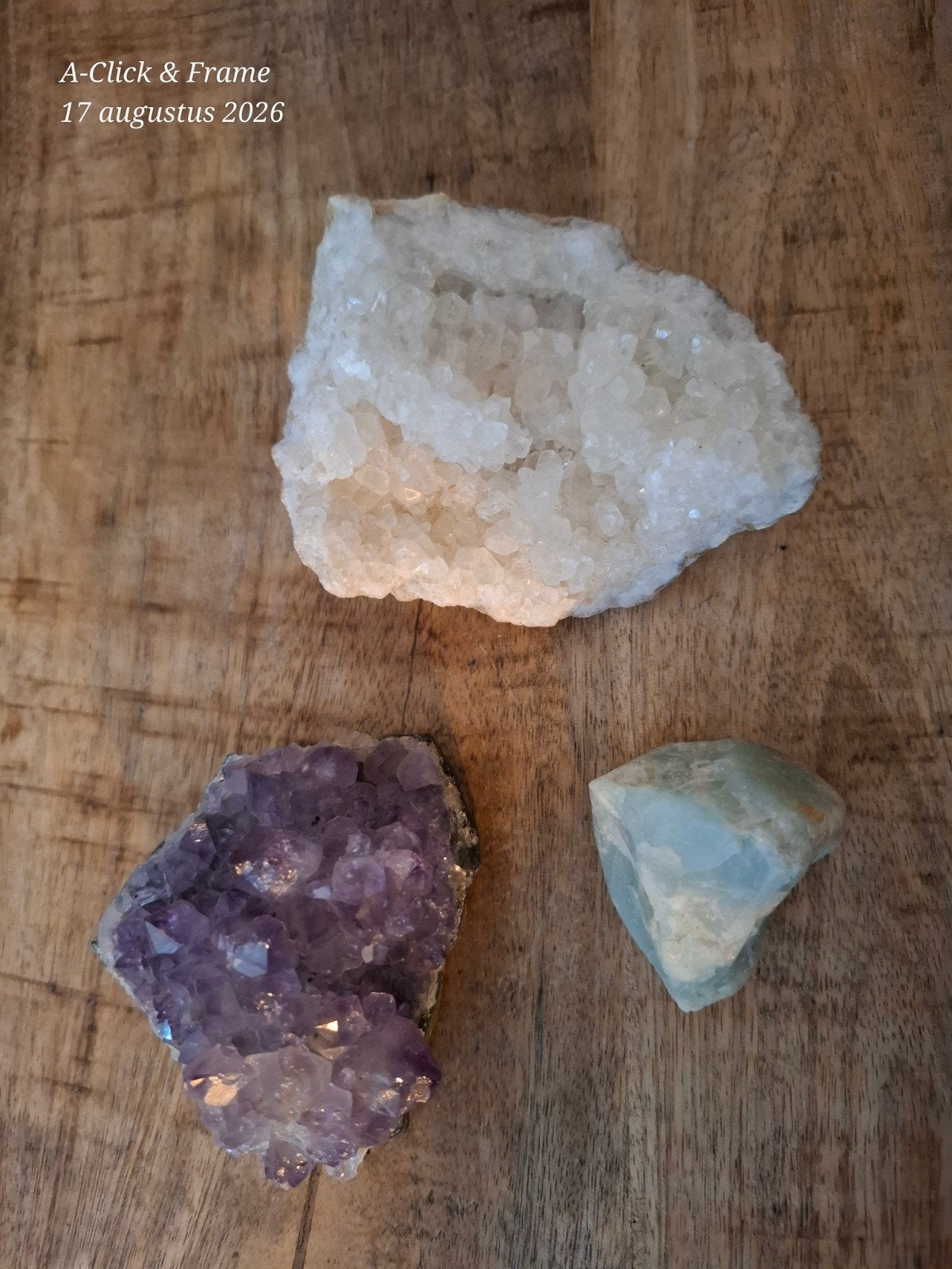 Edelstenen: Amethist, Bergkristal en Aquamarijn, Sieraden, Tassen en Uiterlijk, Edelstenen, Ophalen, Zo goed als nieuw