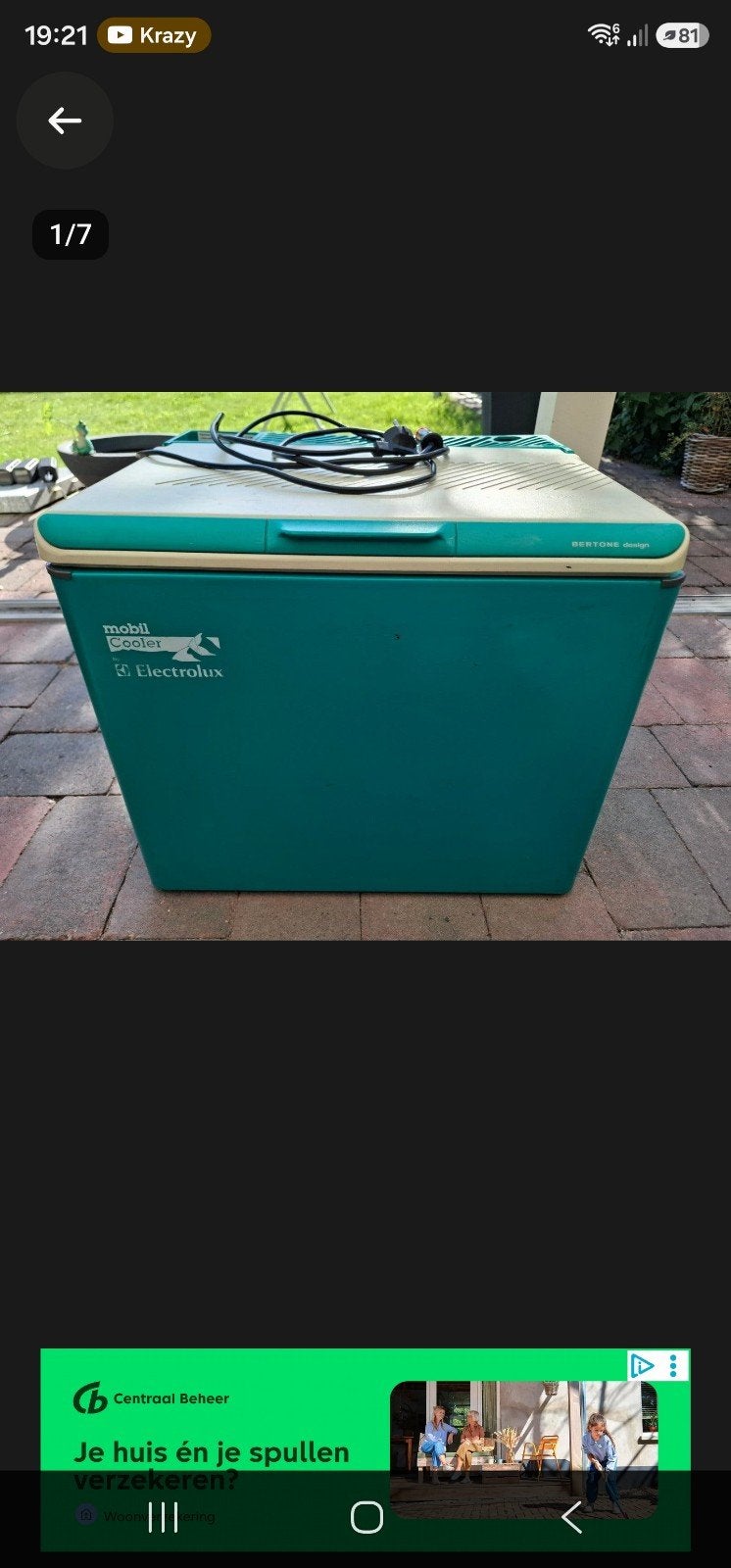 Electrolux Mobil Cooler Koelbox - Bertone design, Caravans en Kamperen, Ophalen of Verzenden, Gebruikt, Koelbox, Elektrisch