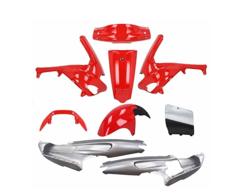 Plaatwerkset rood/zilver 9-delig Gilera Runner 50cc 180cc, Ophalen of Verzenden, Nieuw, Gilera