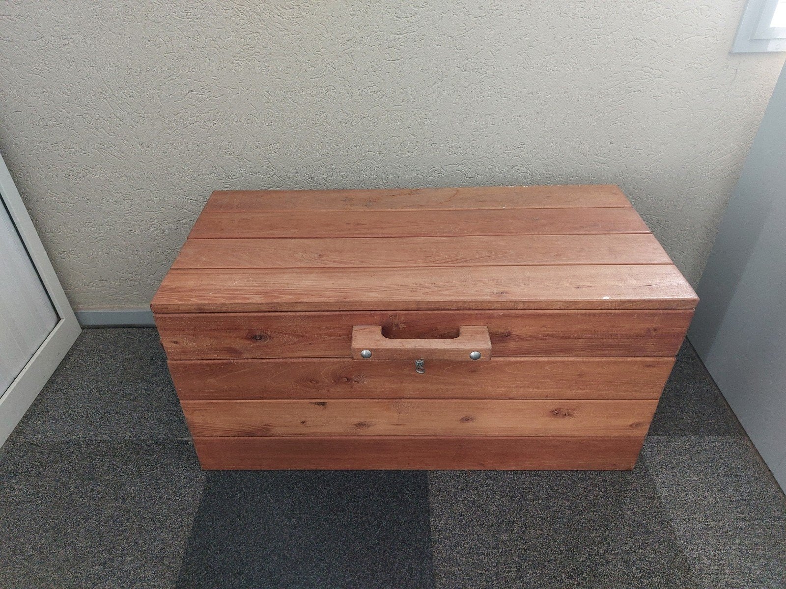 Houten opbergkist met handvat, Ophalen, Gebruikt, 100 tot 150 cm, 75 tot 100 cm