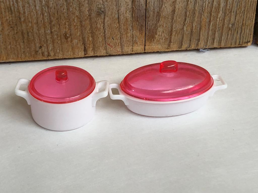 2 vintage Barbie pannen voor keuken, Ophalen of Verzenden, Zo goed als nieuw, Toebehoren