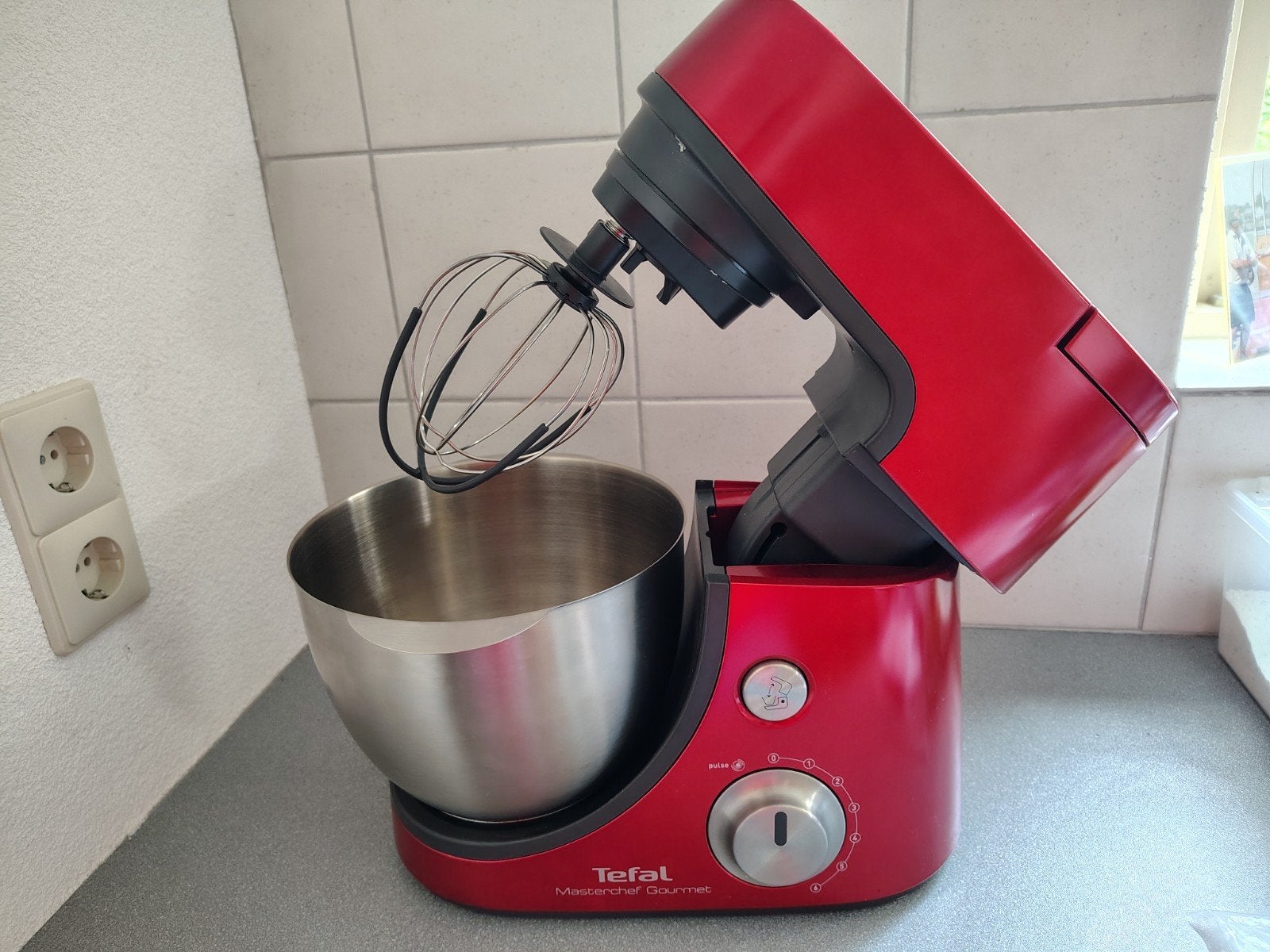 Tefal Masterchef Gourmet Mixer met Blender - Rood,, 1 tot 2 liter, Ophalen, Zo goed als nieuw, 3 snelheden of meer