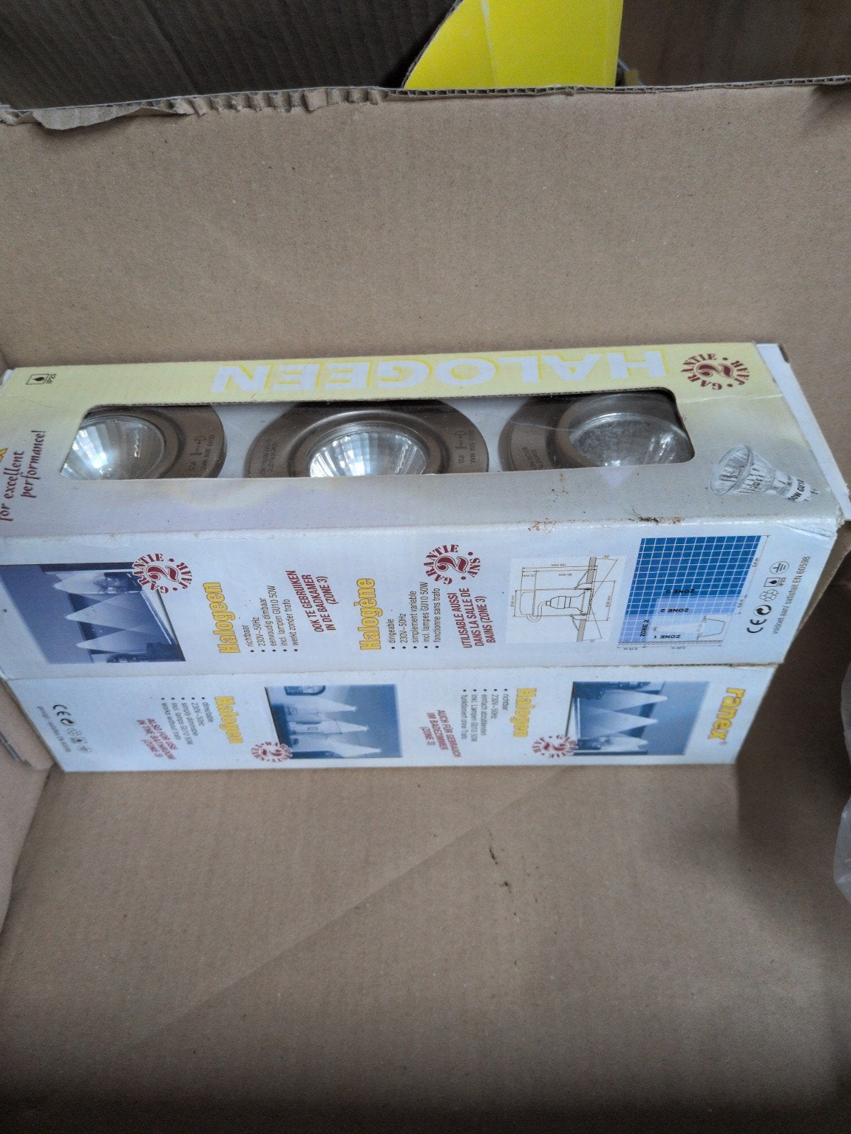 Halogeen spotjes - Set van 3, Huis en Inrichting, Ophalen, Halogeen, Inclusief lichtbron, Nieuw