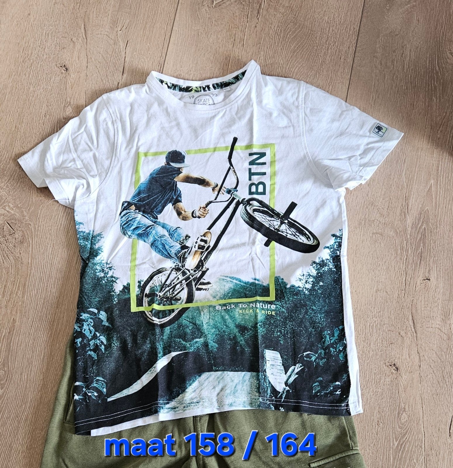 shirt met fiets maat 158, Ophalen of Verzenden, Zo goed als nieuw, Jongen, Shirt of Longsleeve