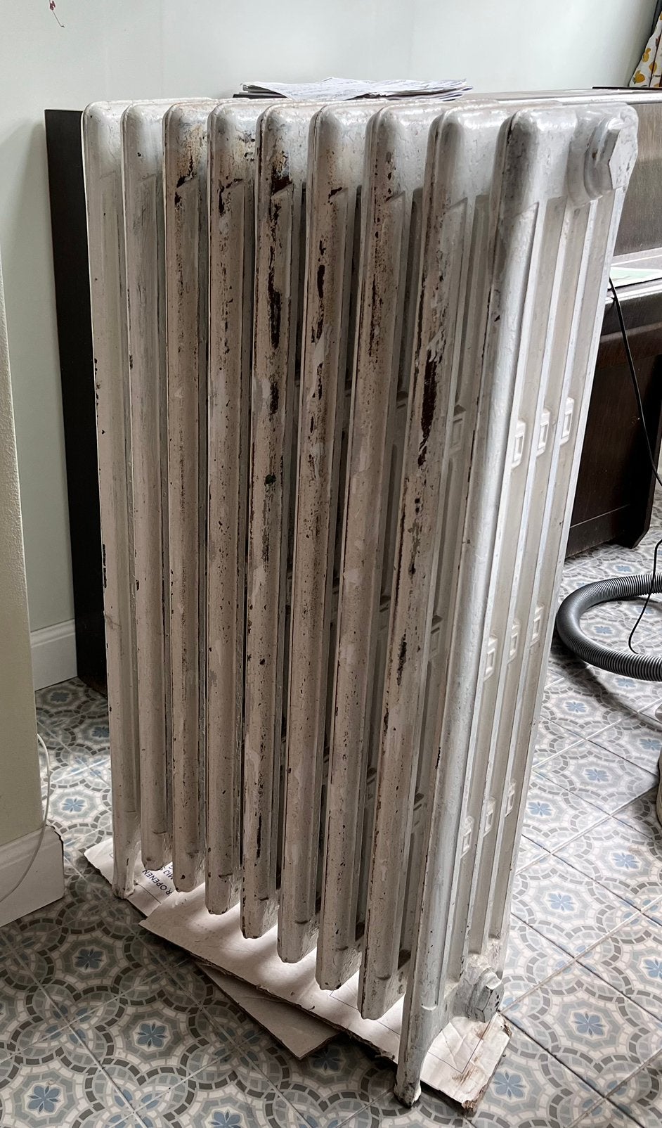 Antieke Radiator, gietijzer, 58x20x106cm (b-d-h), opknapper, Ophalen, Gebruikt, Radiator, Minder dan 60 cm