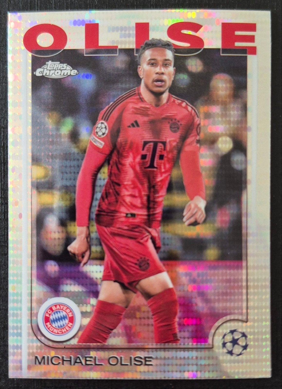 Topps Chrome Speckle Refractor Michael Olise, Bayern München, Ophalen of Verzenden, Zo goed als nieuw, Plaatje