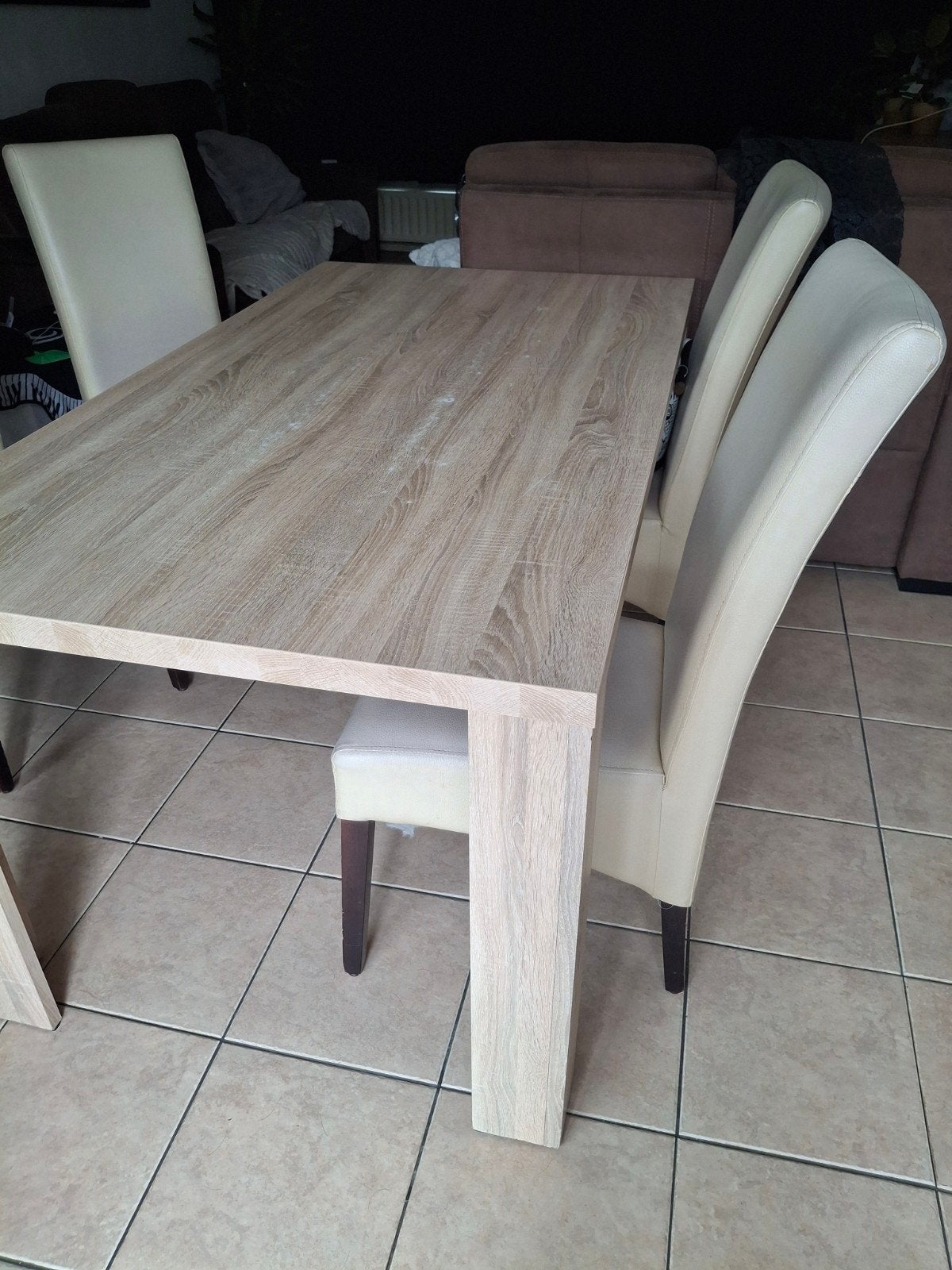 Salontafel en eettafel met stoelen, Huis en Inrichting, Ophalen, Gebruikt, Overige materialen, 100 tot 150 cm