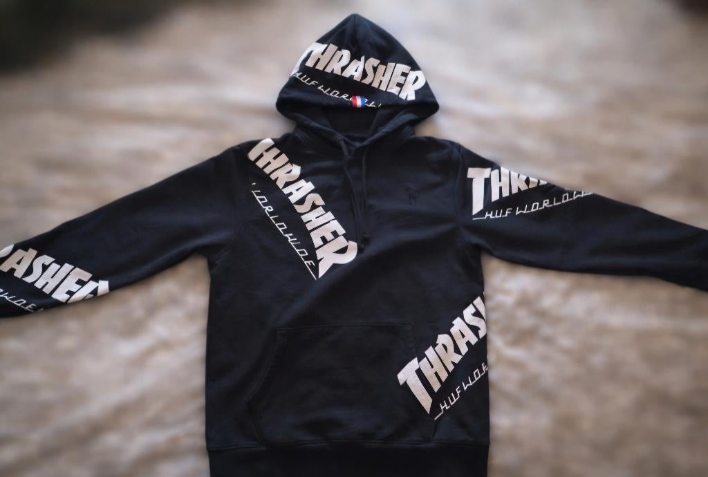 Thrasher x Huf hoodie, Maat 48/50 (M), Zwart, Ophalen of Verzenden, Thrasher