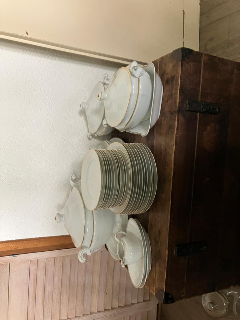 Antiek eetservies gemerkt, Antiek en Kunst, Ophalen of Verzenden