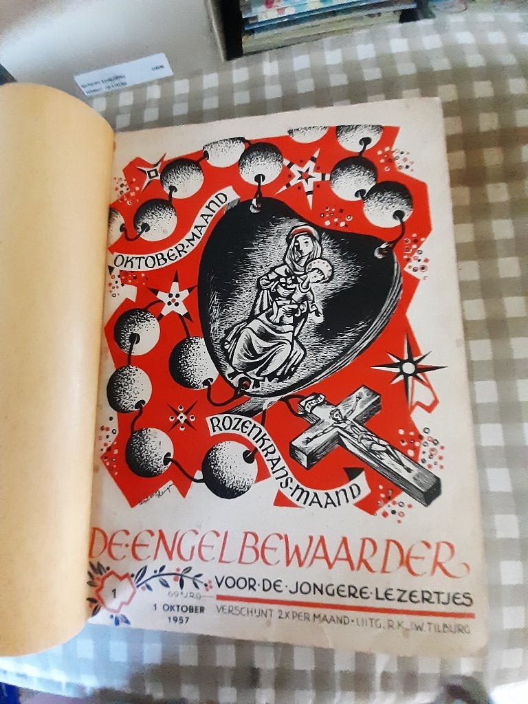 Tijdschrift De Engelbewaarder, ingebonden jaargang 1957, Gelezen, Fictie algemeen, Uitgeverij  Fraters van Tilburg, Ophalen of Verzenden