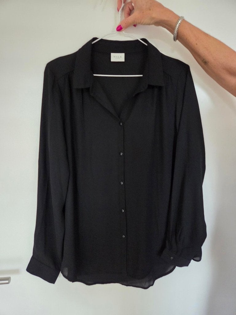Vila zwarte nette blouse Large, Kleding | Dames, Zwart, Vila, Maat 42/44 (L), Ophalen of Verzenden