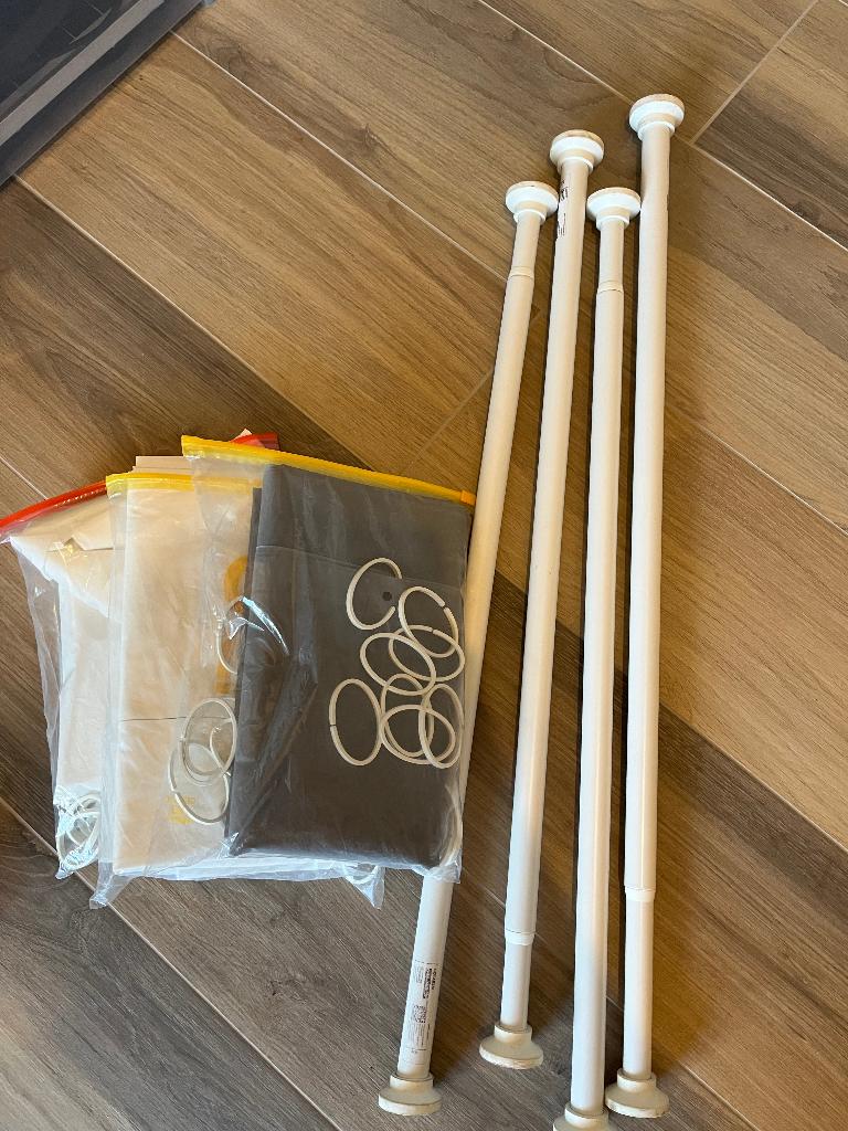 Douchegordijn 4x merk:Ikea, Huis en Inrichting, Ophalen, Gebruikt, Wit
