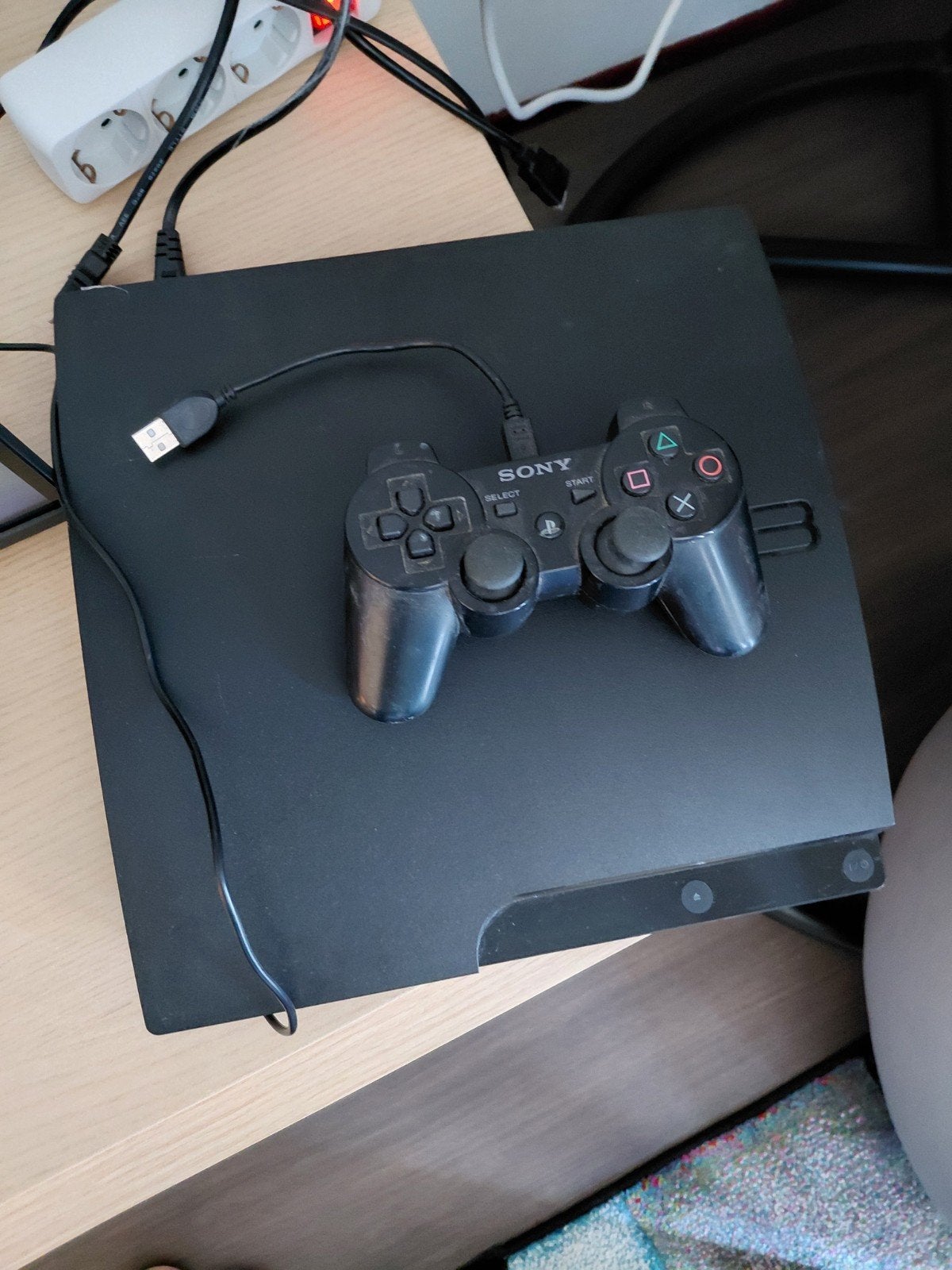 Sony PlayStation 3 Slim met  controller en Sims 3, Ophalen, Gebruikt, 120 GB, Met 1 controller