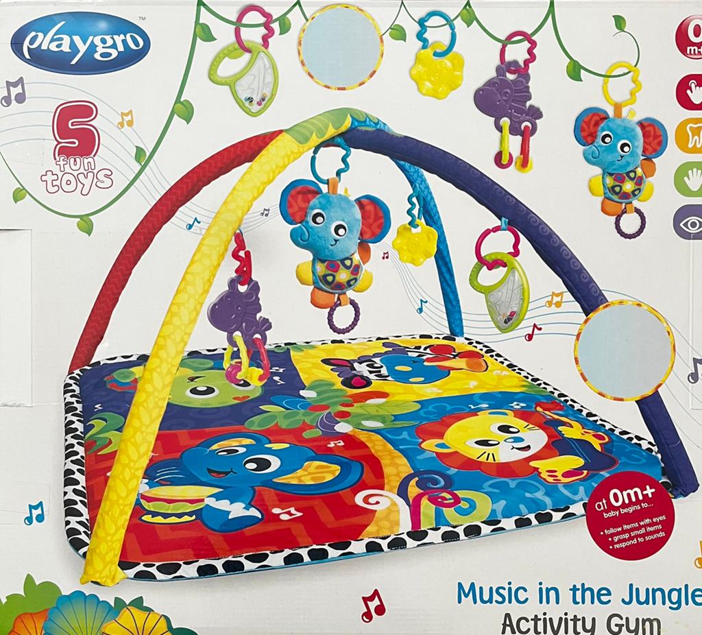 Playgro Muziek in de Jungle Activiteitengym Speelkleed, Ophalen, Zo goed als nieuw, Speelkleed, Met geluid
