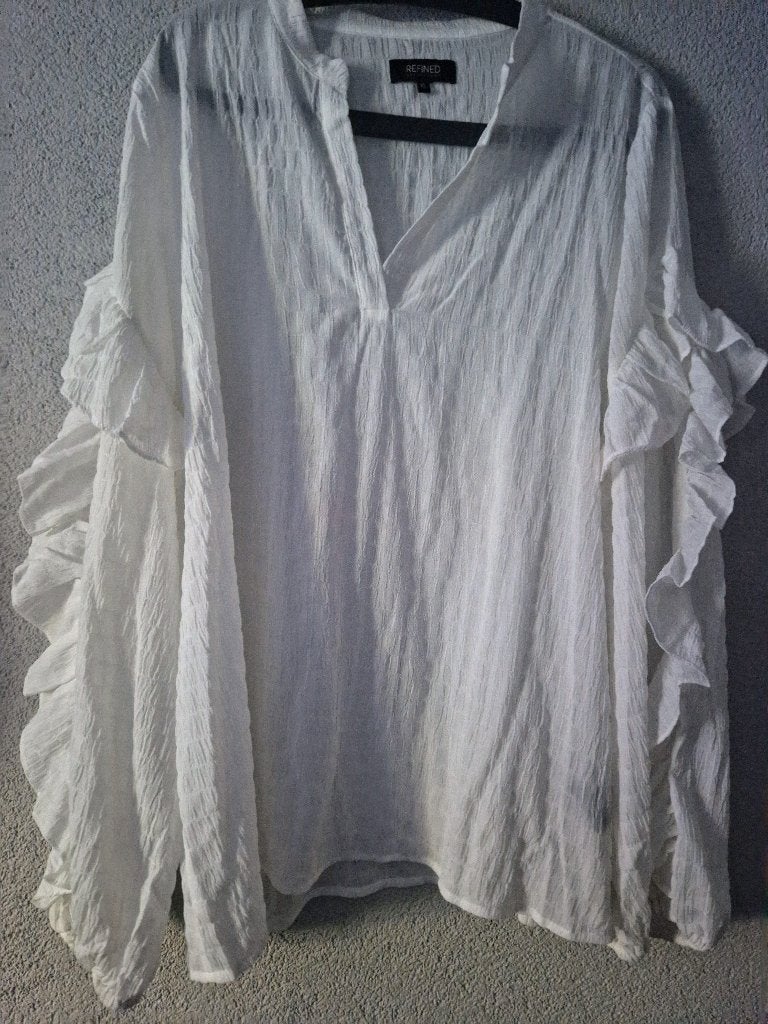Nieuw Refined witte roezel blouse Maat xl, Verzenden, Wit, Maat 46/48 (XL) of groter, Nieuw