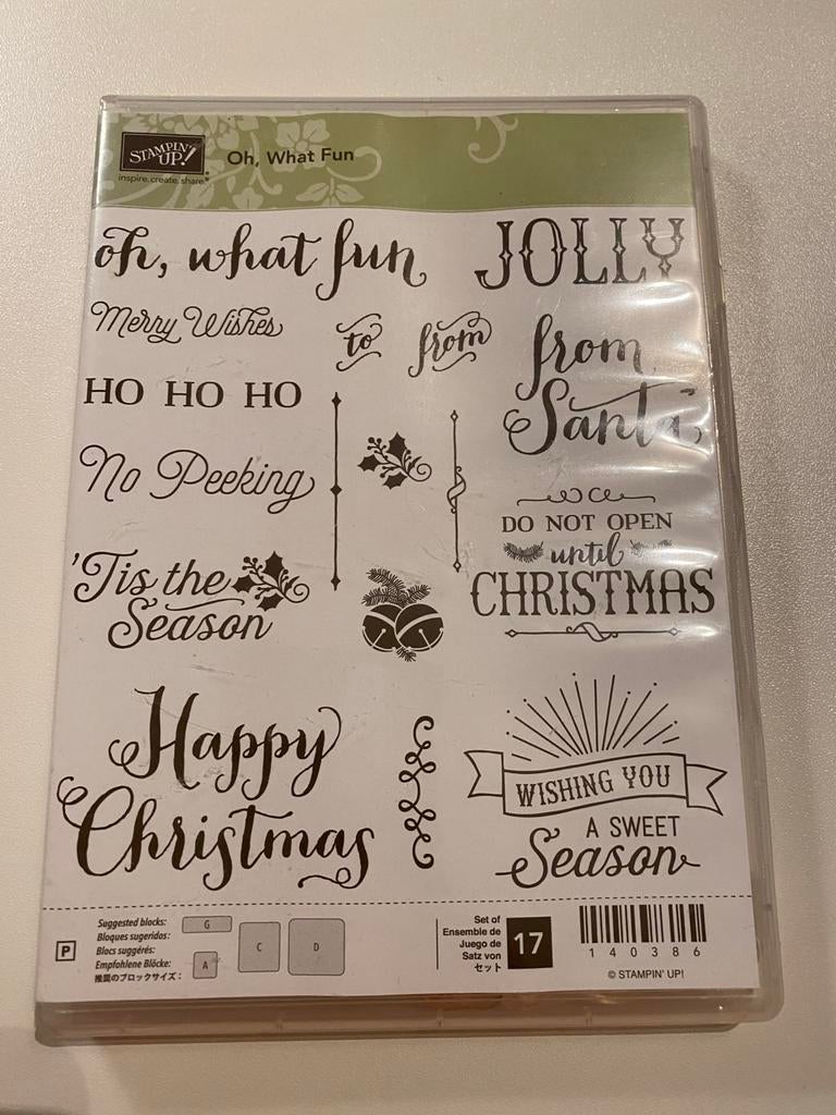 Diverse tekststempelsets van Stampin' Up!, Hobby en Vrije tijd, Stempelen, Ophalen of Verzenden, Gebruikt, Clearstamp