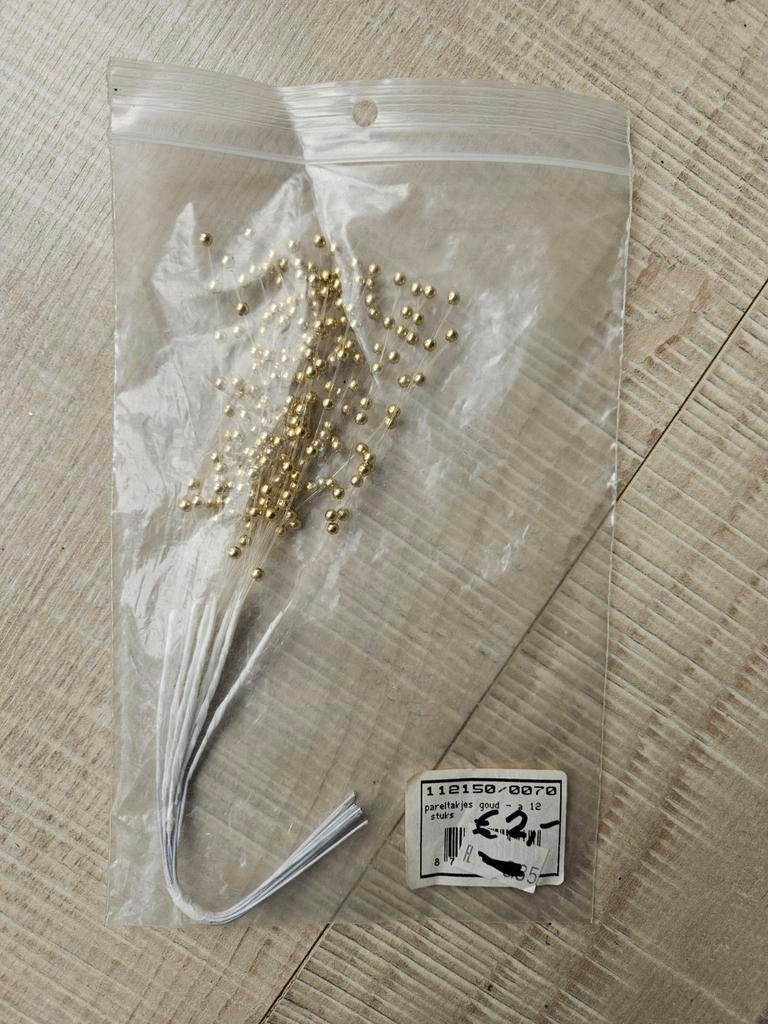 Gouden pareltakjes voor knutselen en decoratie, Ophalen of Verzenden