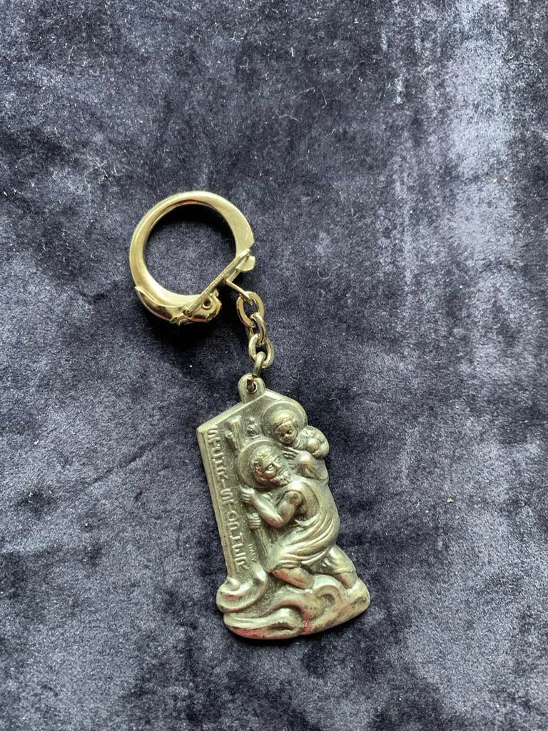 Sleutelhanger met  st Christoffel Religieuze Afbeelding, Verzenden, Gebruikt