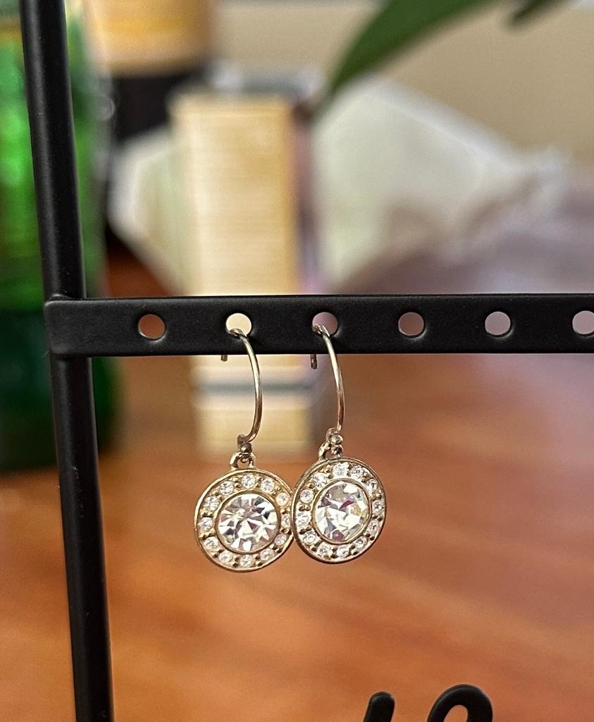 Monet ronde oorbellen oorhangers verguld, met zirconia 2,5cm, Sieraden, Tassen en Uiterlijk, Hangers, Nieuw, Ophalen of Verzenden