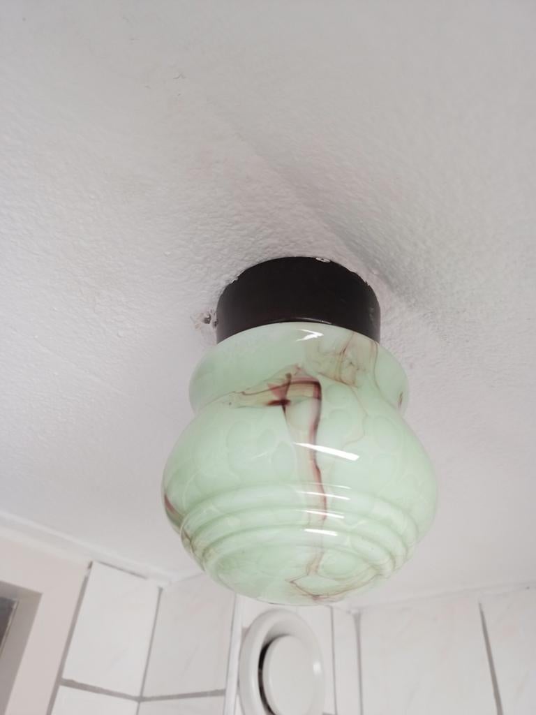 Zeldzame jaren 30 marmeren THABUR plafonnière., Huis en Inrichting, Lampen | Plafondlampen, Ophalen of Verzenden, Zo goed als nieuw