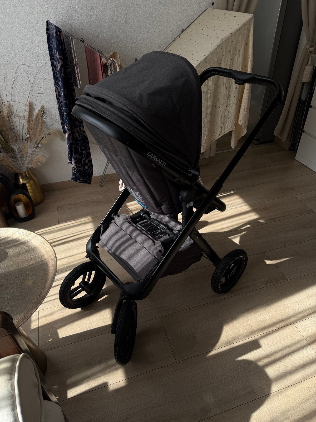 Dubatti 2-in-1 Kinderwagen met Reiswieg en Regenhoes, Zo goed als nieuw, Combiwagen, Met reiswieg, Ophalen