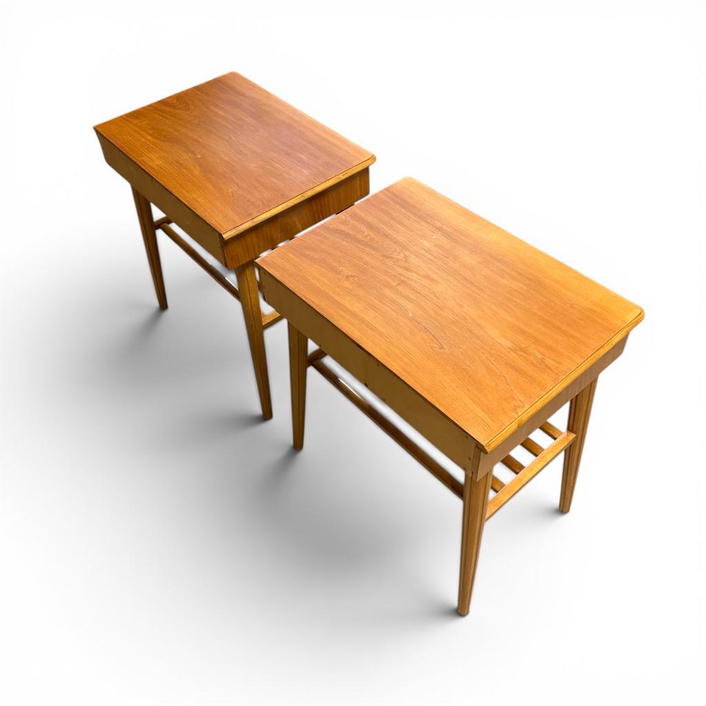 Set mid-century nachtkastjes uit Denemarken, Gebruikt, ?, 45 tot 65 cm, Minder dan 55 cm