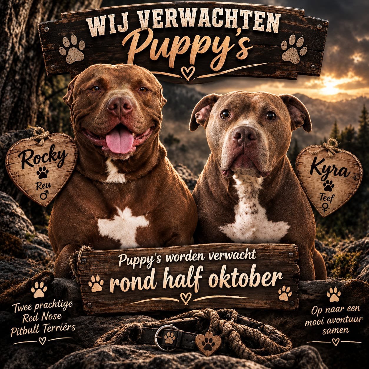 verwacht pups rednose pittbull Terriër, CDV (hondenziekte), 8 tot 15 weken, Geslacht onbekend, Meerdere