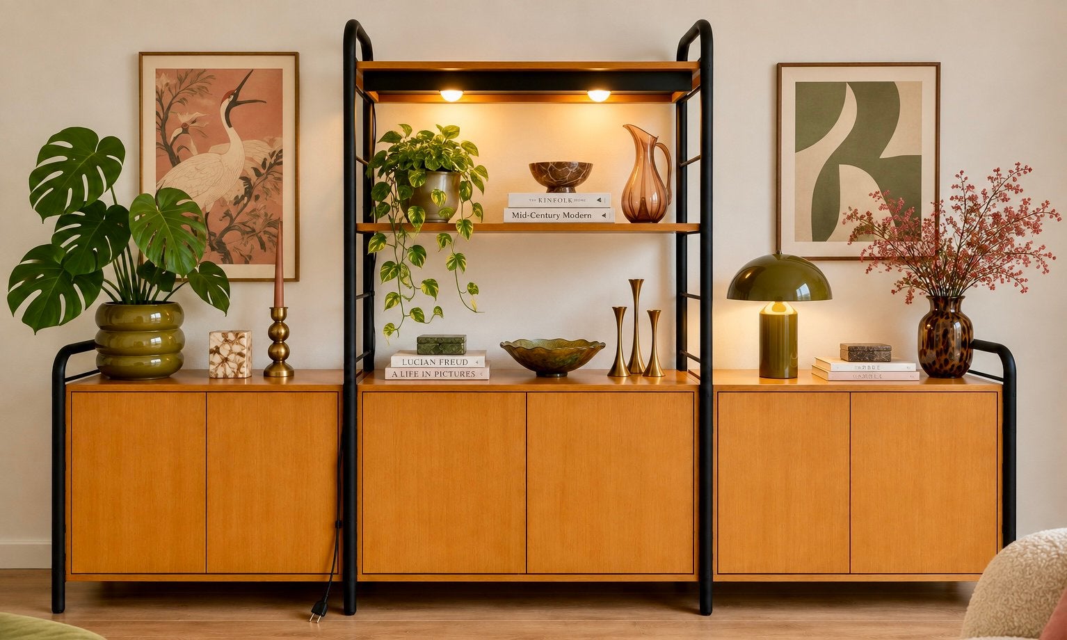 Vintage Ikea Niklas modulaire wandsysteem kast & verlichting, Huis en Inrichting, 250 tot 300 cm, 150 tot 200 cm, 25 tot 50 cm