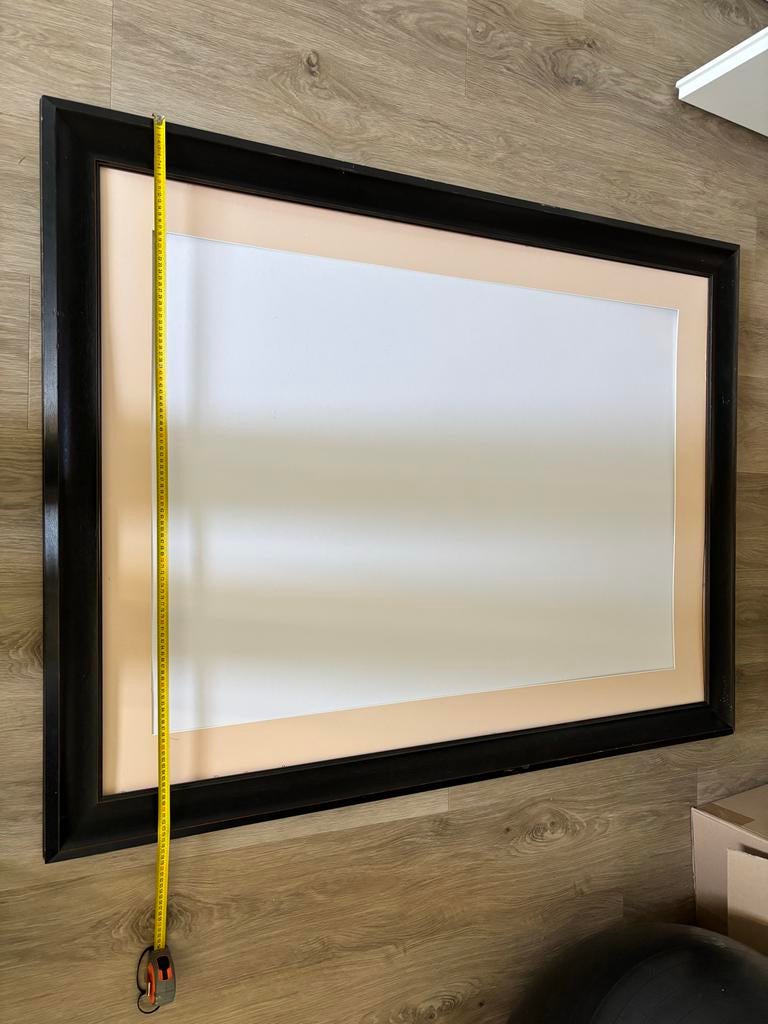 Grote zwarte lijst met passe-partout, Huis en Inrichting, Ophalen, Gebruikt, 125 cm of meer, 75 cm of meer