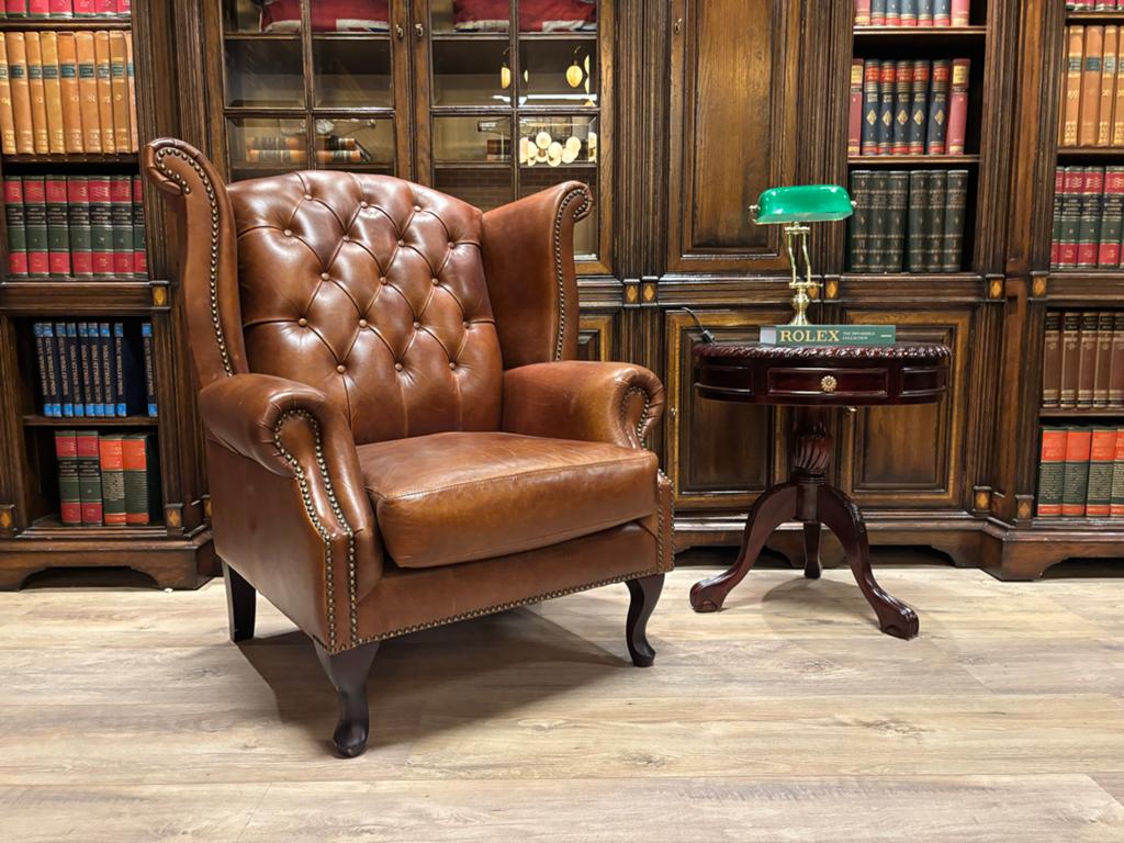 Luxe King Chesterfield oorfauteuil - Bruin leer, Ophalen, Chesterfield brand, Gosemengestraat, Info@chesterfieldjunkie.nl