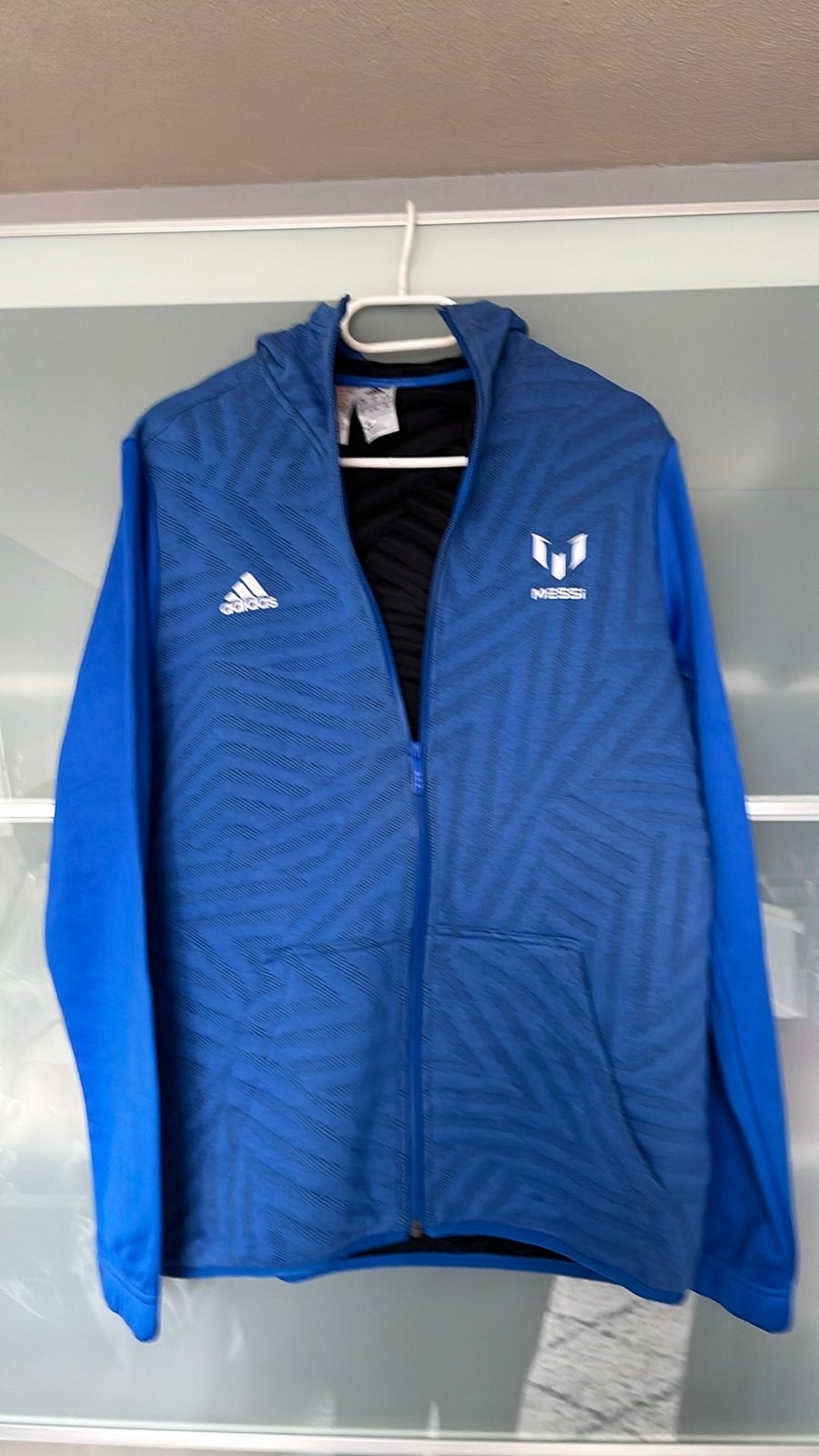 Adidas Messi Trainingsjack - Blauw Maat 176., Maat XS of kleiner, Ophalen of Verzenden, Zo goed als nieuw, Trainingspak