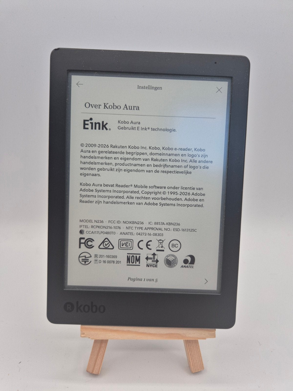 Kobo Aura E-reader - Model N236, Computers en Software, Niet gespecificeerd op product, algemeen adres Rakuten Kobo Inc. Canada