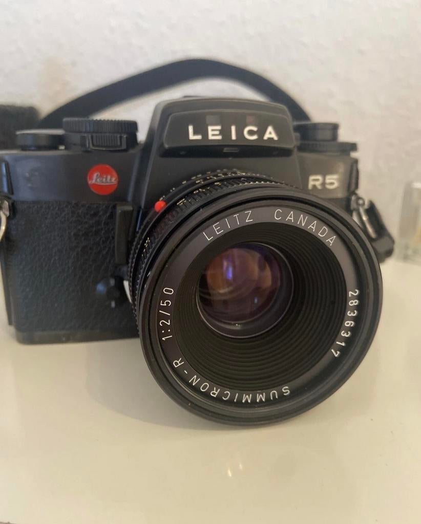 Geteste Leica R5 camera met Leitz Summicron-R 1:2/50, Ophalen of Verzenden, Gebruikt, Spiegelreflex, Leica