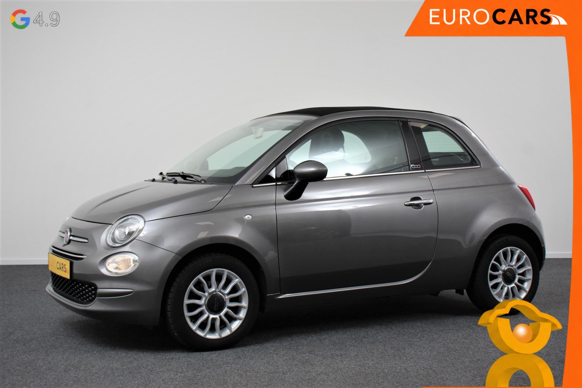 Fiat 500 C 1.2 Lounge Navigatie Lederen interieur Climate co, Auto's, Voorwielaandrijving, Gebruikt, 4 cilinders, Cabriolet