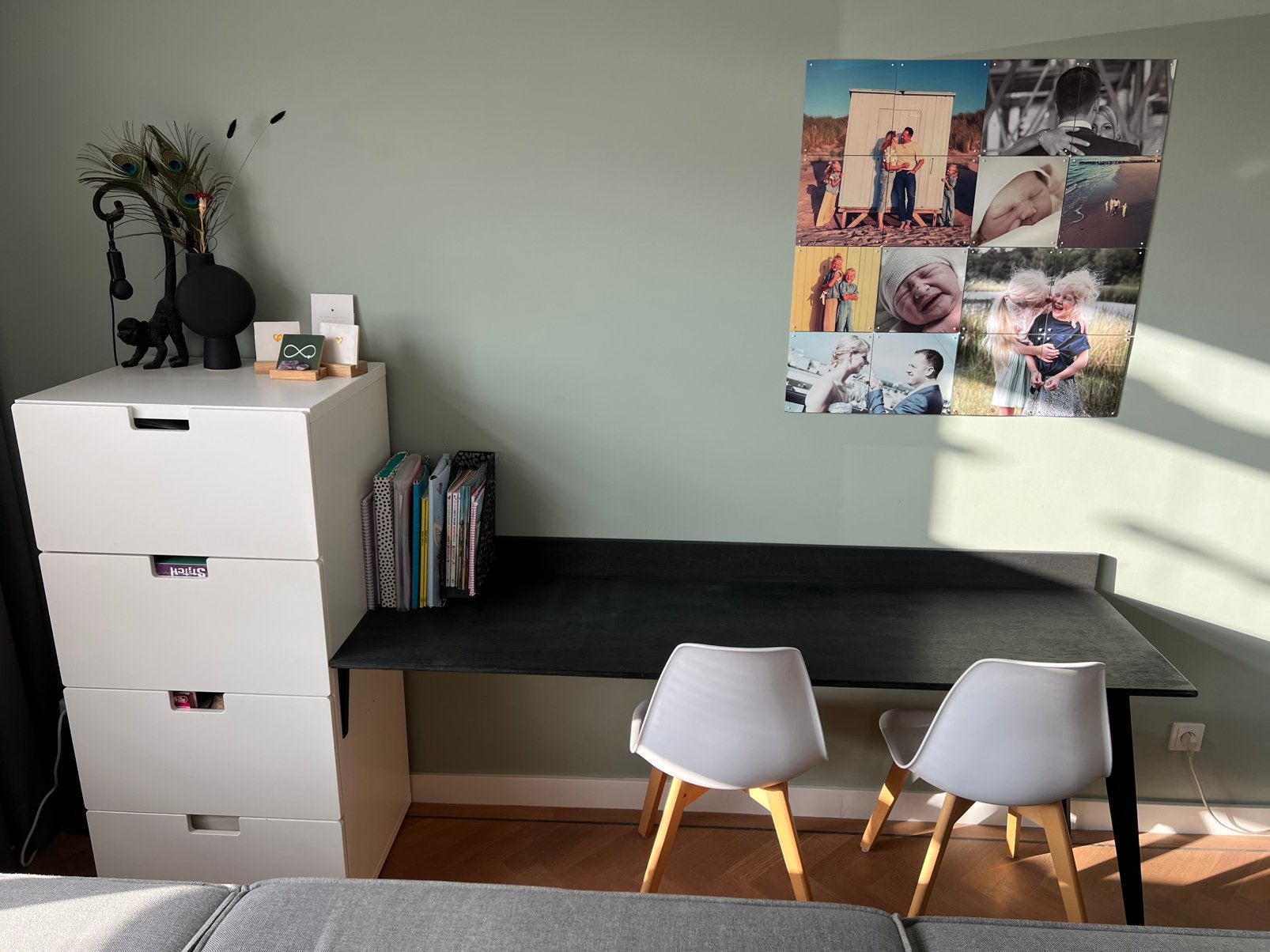 Kinderbureau met ladekast en 2 stoelen, Ophalen, Gebruikt, Overige merken, Bureau-kast combinatie